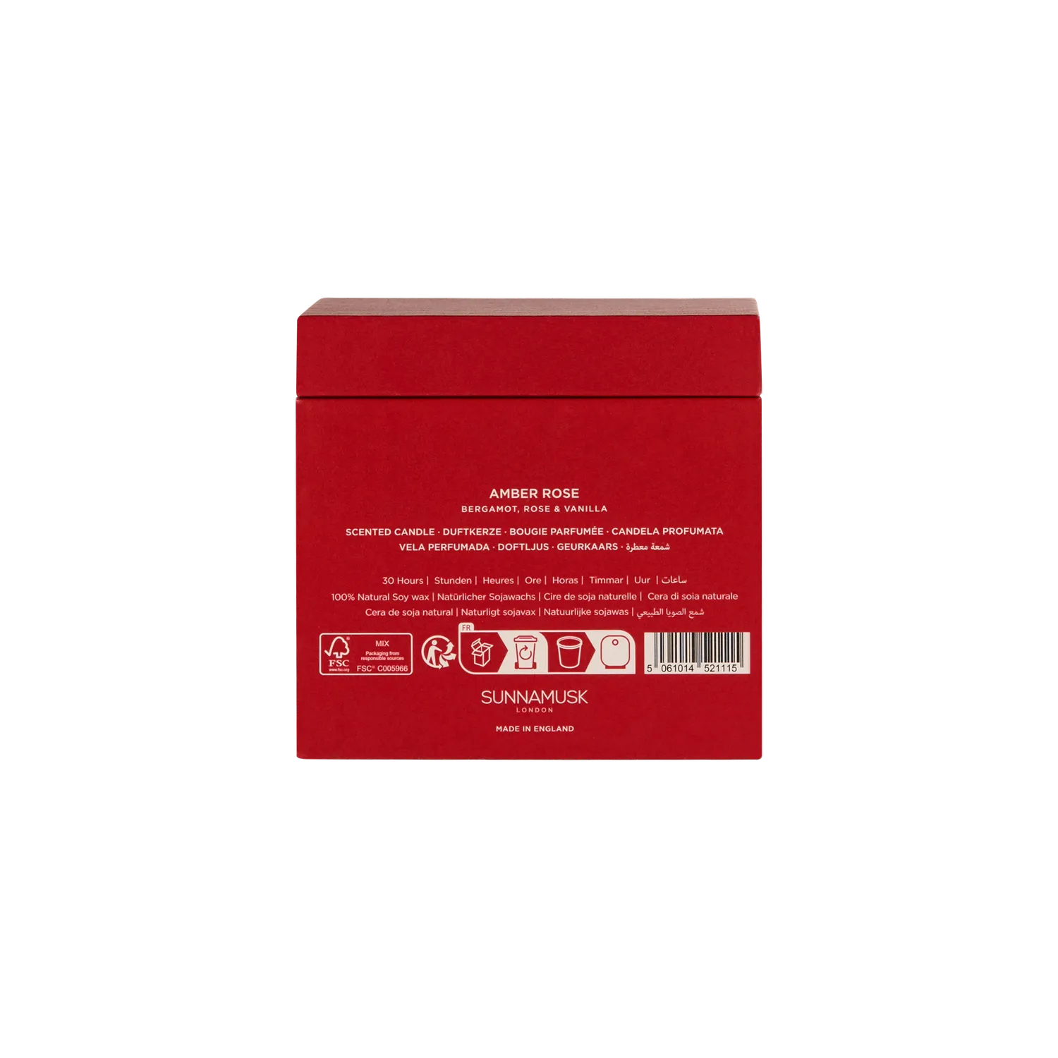 Sunnamusk Amber Rose doftljus 150g rosenljus