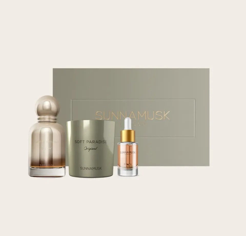 Sunnamusk Soft Paradise presentkit parfym ljus olja